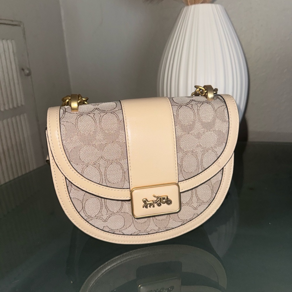 Coach Tan and Cream Crossbody Bag